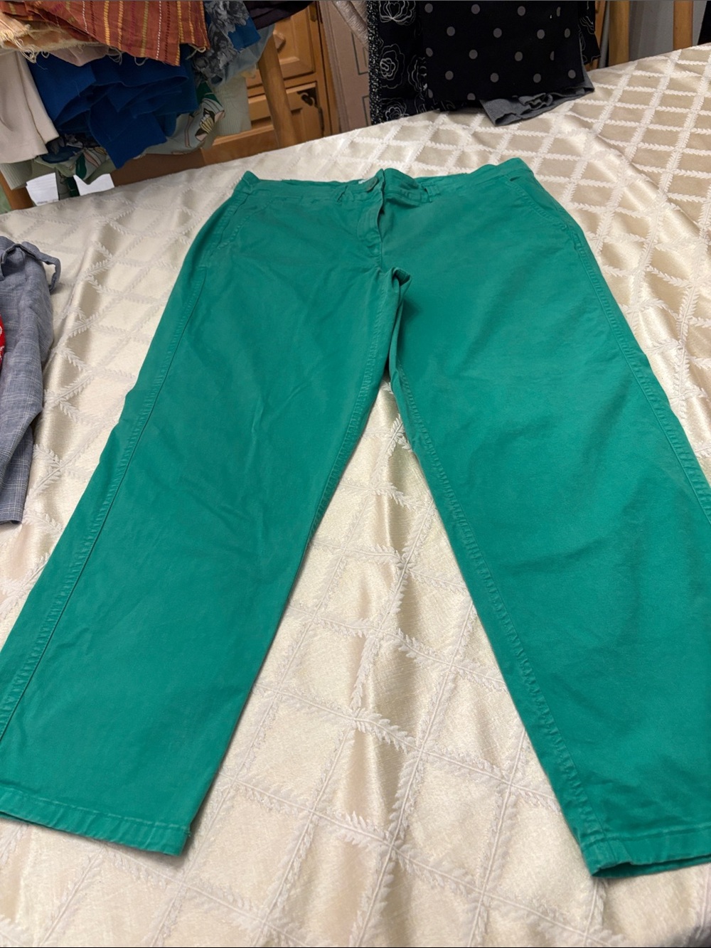 Crown & Ivy Charlotte Kelly Green Cropped Pants